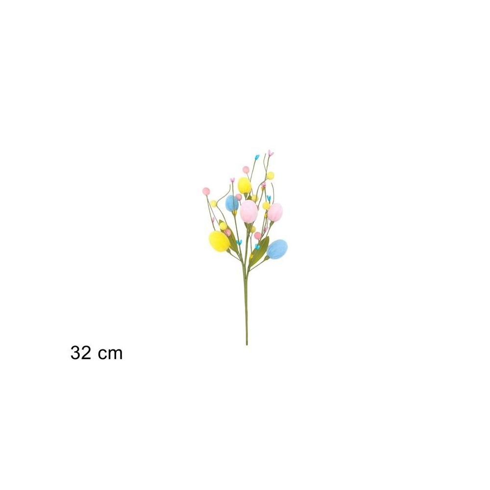 SPILLONE 32CM C  UOVA FIOCCATE E BACCHE COLORATE